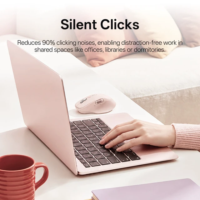 Alt view image 4 of 5 - Rapoo M680 Wireless Mouse - for Small to Medium Hands, Bluetooth 5.0/4.0 + 2.4GHz Tri-Mode Multi-Device Mouse, Free-Spin Scroll, Horizontal Wheel, Silent Clicks, 4800 DPI, 2-Year Battery