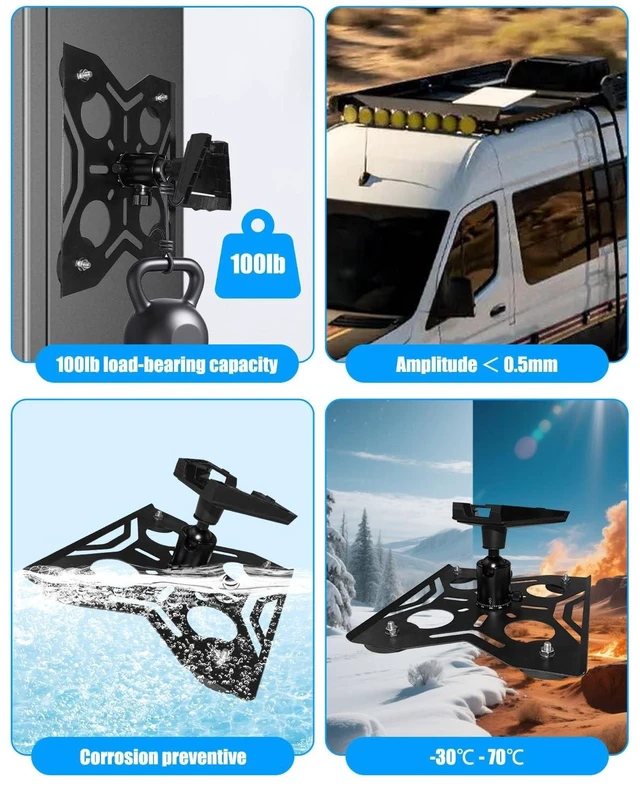 Alt view image 5 of 5 - Starlink Mini Mounting Kit with Adjustable Pan-Tilt, Magnetic Roof Mount