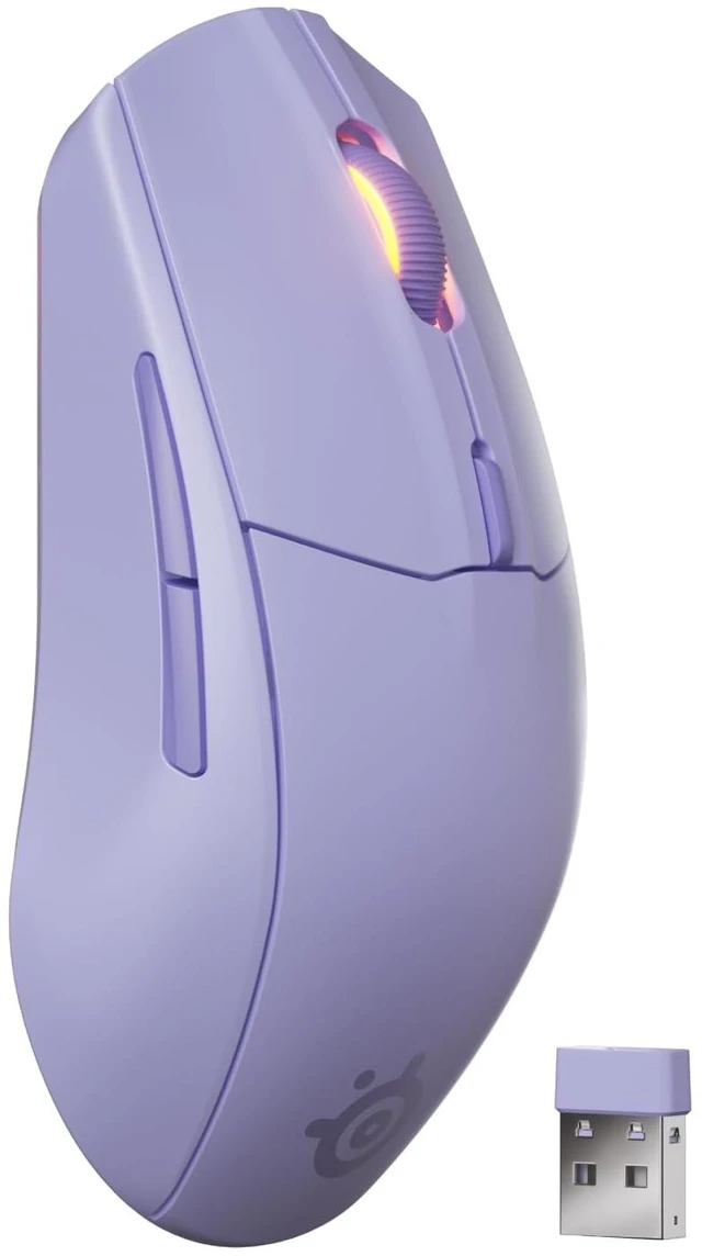 Main image of SteelSeries Rival 3 Wireless Gen 2 Gaming Mouse 2.4GHz and Bluetooth 18000 DPI TrueMove Air Optical Sensor 60 Million Click Durability Light-Weight 100% PTFE Feet Lavender