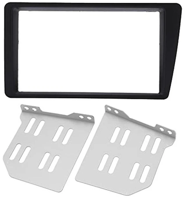 Main image of 2DIN Radio Stereo Fascia Dash Frame Trim Replacement LHD (2001 2005), Precision Fit OEM Style Black ABS Plastic Dashboard Bezel