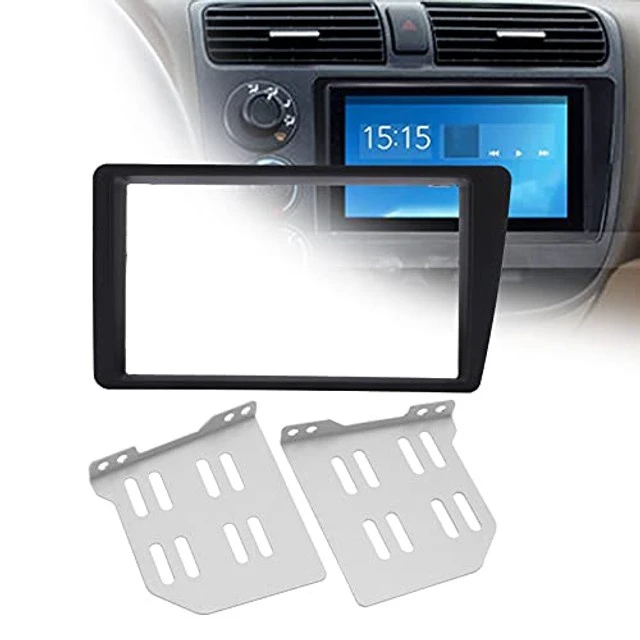 Alt view image 3 of 5 - 2DIN Radio Stereo Fascia Dash Frame Trim Replacement LHD (2001 2005), Precision Fit OEM Style Black ABS Plastic Dashboard Bezel