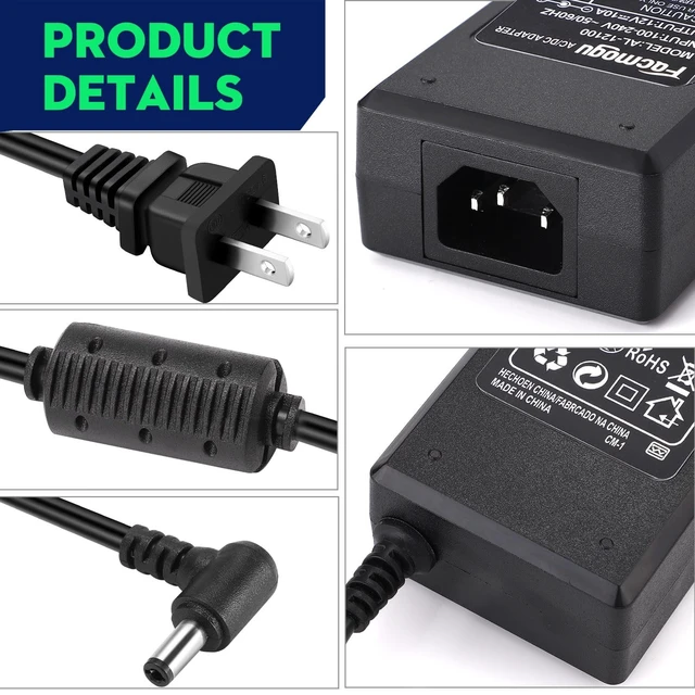 Alt view image 4 of 5 - Facmogu 5 Pack 12V 10A Power Supply, 120W AC to DC Adapter Converter