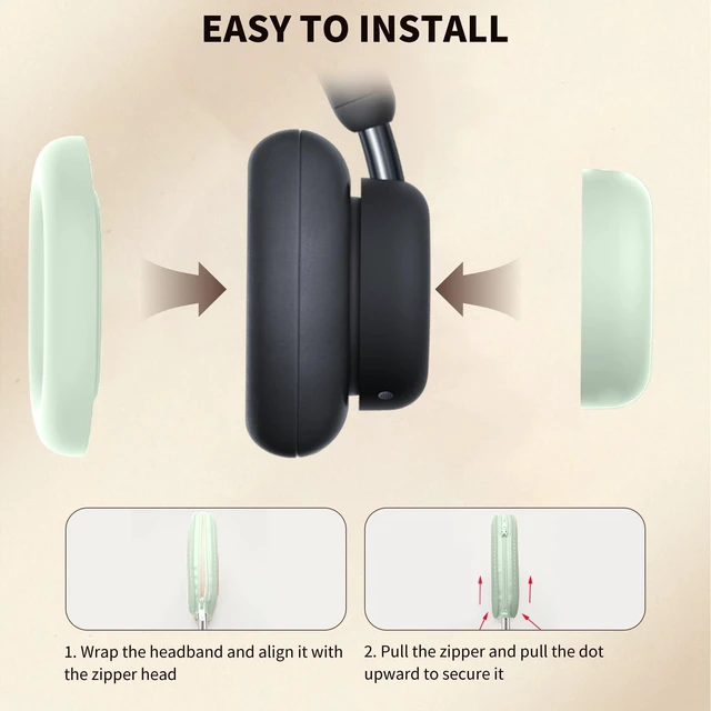 Alt view image 5 of 5 - for CMF by Nothing Headphone Pro Case Cover, 3 Sets Silicone Sweat Cover, KONXISA Eeadphones Protective Case for CMF by Nothing Headphone Pro Earpad/Ear/Headband Protector, Washable Sweatproof, Green