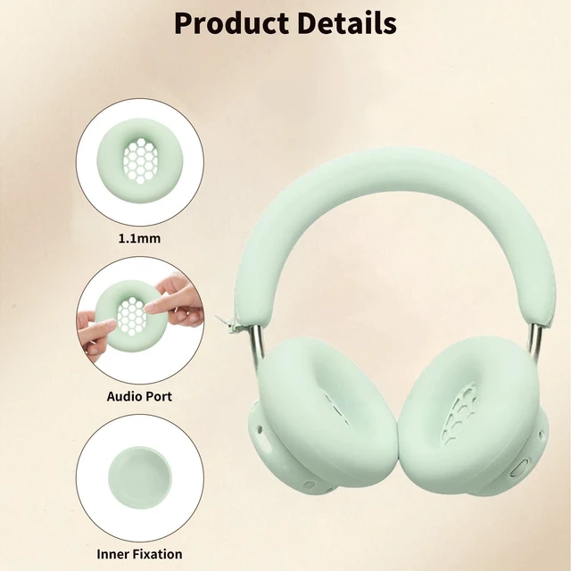 Alt view image 3 of 5 - for CMF by Nothing Headphone Pro Case Cover, 3 Sets Silicone Sweat Cover, KONXISA Eeadphones Protective Case for CMF by Nothing Headphone Pro Earpad/Ear/Headband Protector, Washable Sweatproof, Green