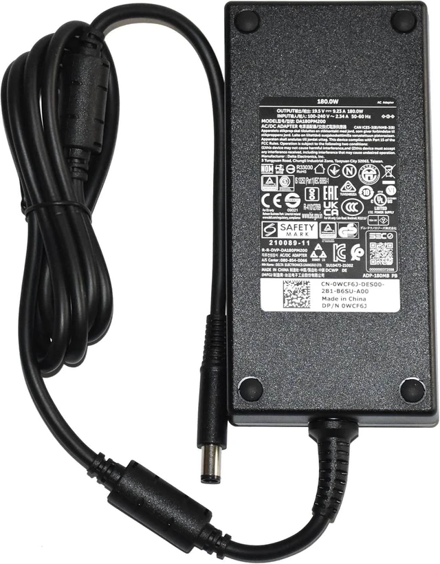 Alt view image 2 of 4 - Genuine 180W 19.5V 9.23A AC/DC Adapter Compatible with Dell WD22TB4 K20A001 K20A Thunderbolt 4 Dock DFV65 DA180PM111 LA180PM180 HA180PM180 047RW6 19.5VDC 9230mA 180.0W Power Supply Cord Cable Charg