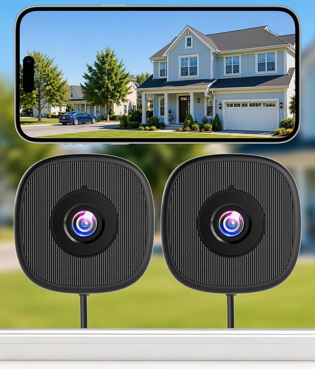 Main image of MISECU 2K No Drill Window Camera, Indoor Cameras for Home Security, 2 Pack