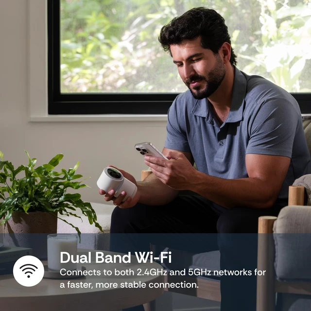Alt view image 4 of 5 - Luna 2K Indoor Camera for Home Security, Dual-Band WiFi 360 Pan-Tilt