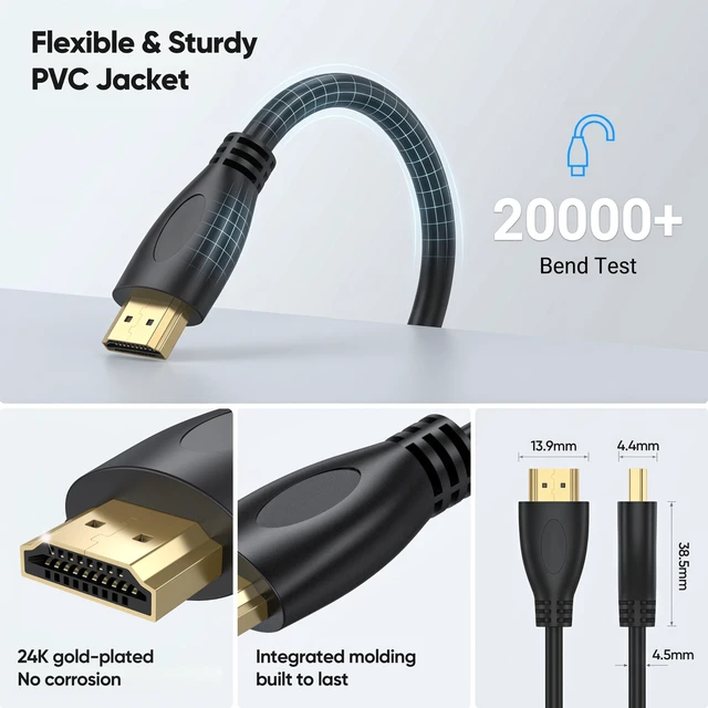 Alt view image 5 of 5 - 4K HDMI Cable 6FT/2M 10-Pack, HDMI 2.0 Cable 18Gbps, Flexible PVC Cable