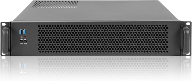 Alt view image 2 of 5 - RackChoice Server case MicroATX/Mini-ITX 2U Rackmount Server Chassis max 7x3.5 Bay / USB3.0 with 2.0 Adapter Support ATX PSU Either top or Side Cooling Depth 15.7"