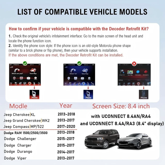 Alt view image 3 of 5 - Wireless CarPlay Decoder Kit for Jeep Dodge with Uconnect 8.4" 2013-2020