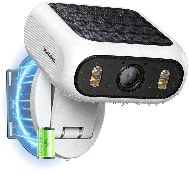 Main image of CINMOORE 1080P Solar Security Camera, 4G LTE Cellular Security Camera Wireless Outdoor, with SIM Card, No WiFi, Magnetic Folding Mount, AI Motion Detection, Full Color Night Vision, Two-Way Aud