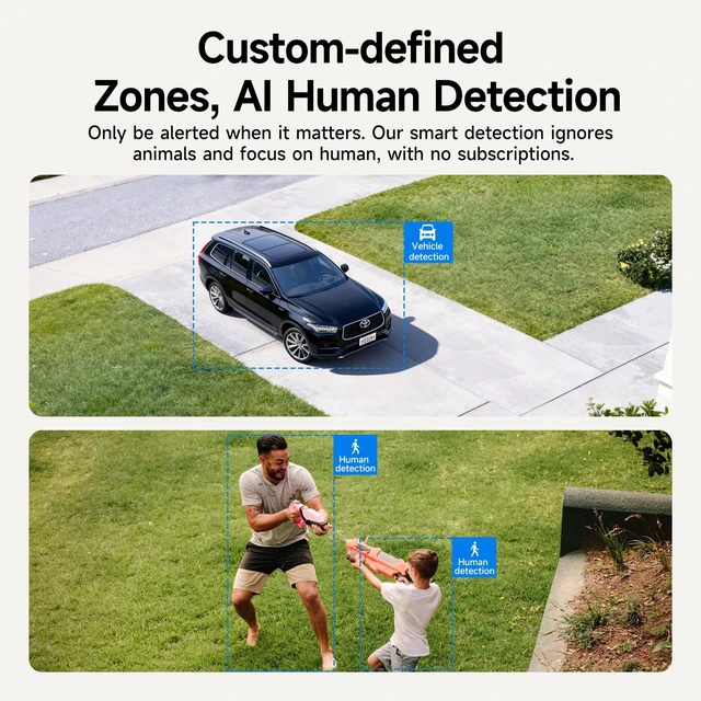 Alt view image 4 of 5 - CINMOORE 1080P Solar Security Camera, 4G LTE Cellular Security Camera Wireless Outdoor, with SIM Card, No WiFi, Magnetic Folding Mount, AI Motion Detection, Full Color Night Vision, Two-Way Aud