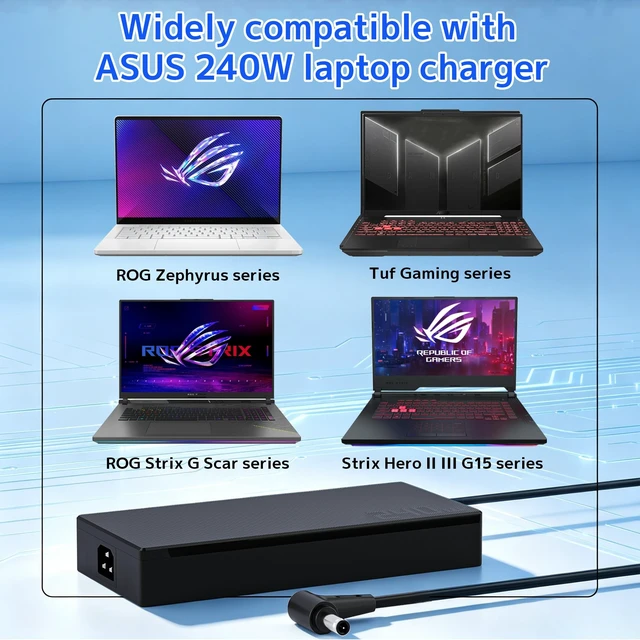 Alt view image 5 of 5 - 240W Charger ADP-240EB B Laptop for Asus ROG Zephyrus Flow ProArt TUF Power