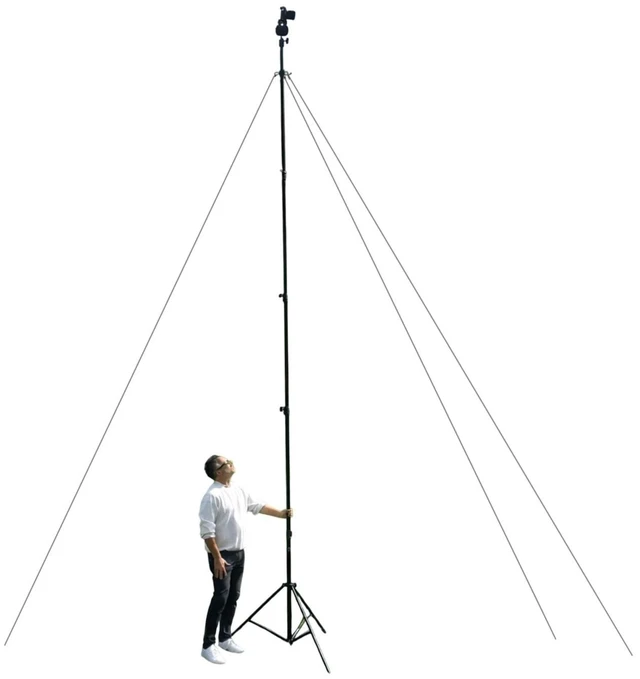 Main image of Glide Gear TST 20 Sky High 20' Tall Video Camera Tripod Stand Air-Cushioned Telescoping Sections, Supports Up to 8 lbs Ideal for Overhead Shots in Film & Photo - Stabilization Kit Included