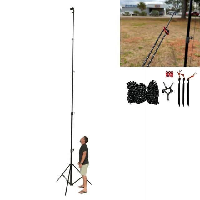 Alt view image 4 of 5 - Glide Gear TST 20 Sky High 20' Tall Video Camera Tripod Stand Air-Cushioned Telescoping Sections, Supports Up to 8 lbs Ideal for Overhead Shots in Film & Photo - Stabilization Kit Included