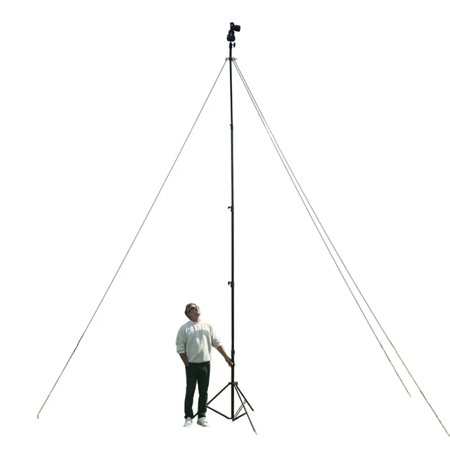 Alt view image 5 of 5 - Glide Gear TST 20 Sky High 20' Tall Video Camera Tripod Stand Air-Cushioned Telescoping Sections, Supports Up to 8 lbs Ideal for Overhead Shots in Film & Photo - Stabilization Kit Included