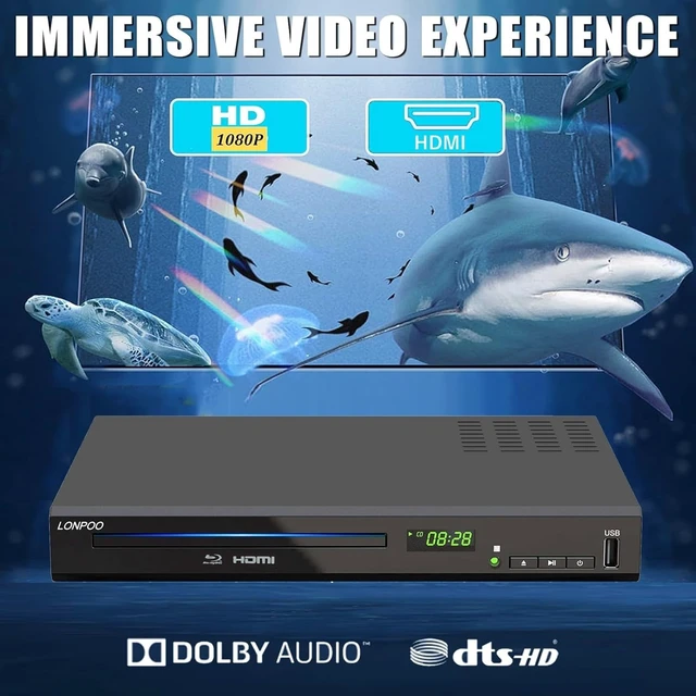 Alt view image 2 of 5 - LONPOO Blu Ray DVD Player for Smart TV,Dolby Audio and DTX
