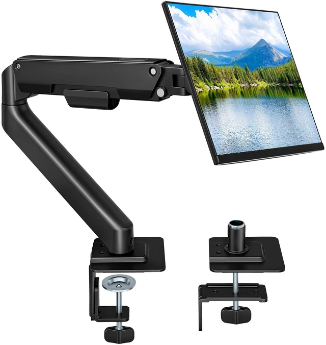 Main image of Single Monitor Arm for 17-32 Inch Screens, Full Motion Desk Mount