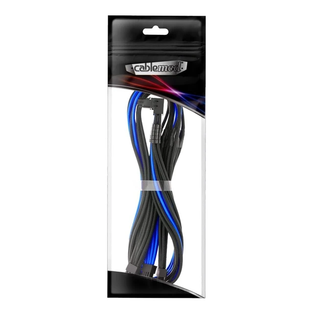 Alt view image 4 of 4 - CableMod Pro ModMesh 12V-2x6 PCIe Cable for Corsair T5 (Blk+Blu, 3x8p,90A)
