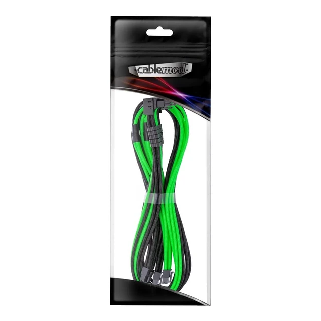 Alt view image 4 of 4 - CableMod Pro ModMesh 12V-2x6 PCIe Cable for Corsair T5 (Blk+LTG, 3x8p,90B)