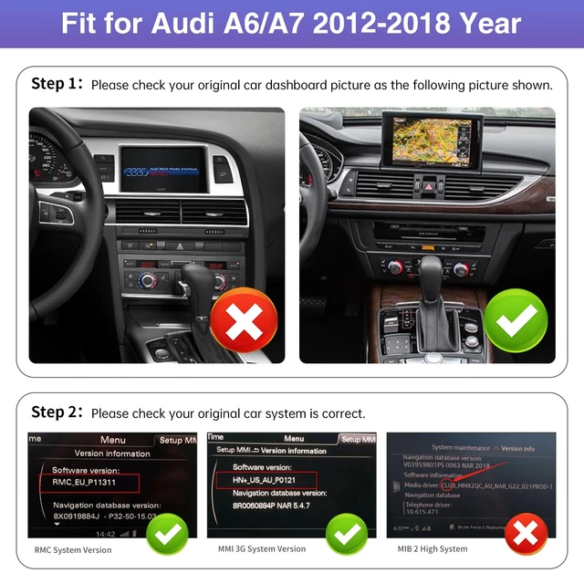Alt view image 2 of 5 - Road Top 12.3" CarPlay Screen for Audi A6 A7 2012-2018 Year