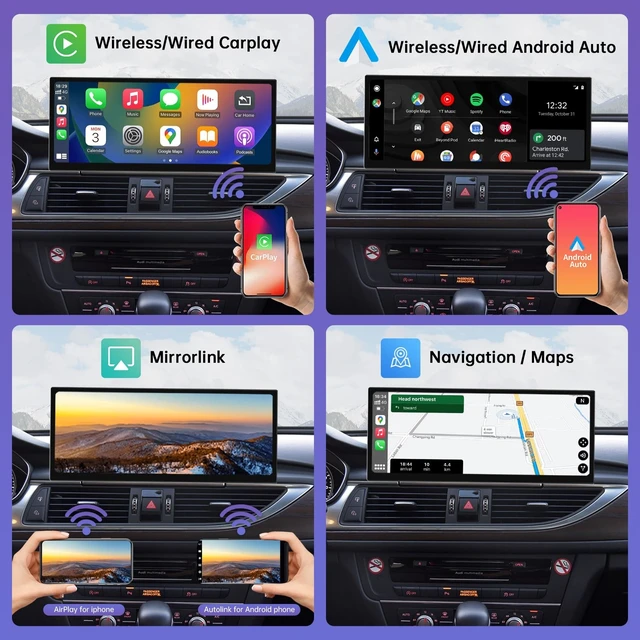 Alt view image 4 of 5 - Road Top 12.3" CarPlay Screen for Audi A6 A7 2012-2018 Year
