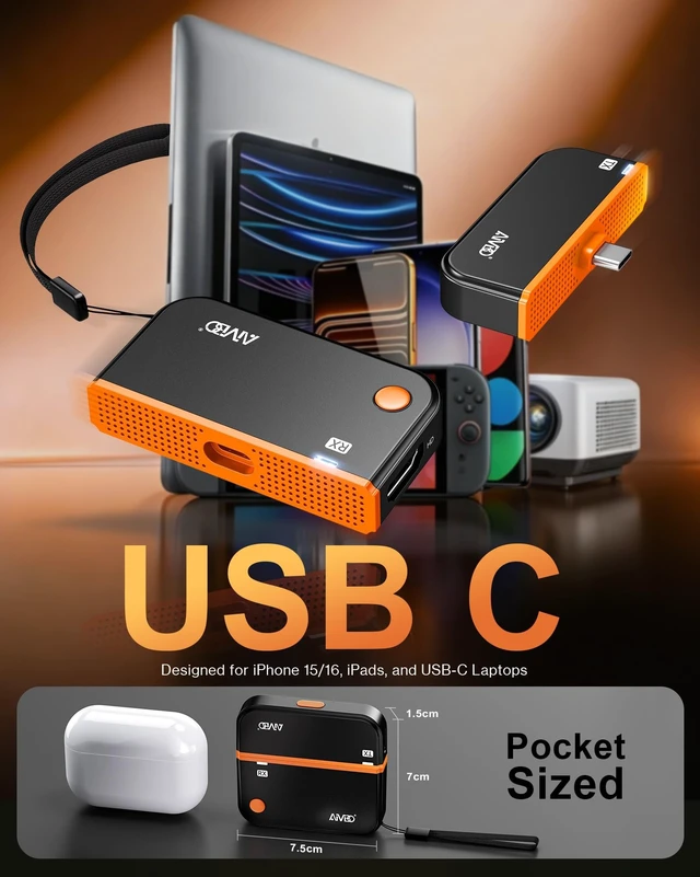 Alt view image 2 of 5 - AIMIBO Wireless HDMI Extender, USB-C Transmitter and Receiver