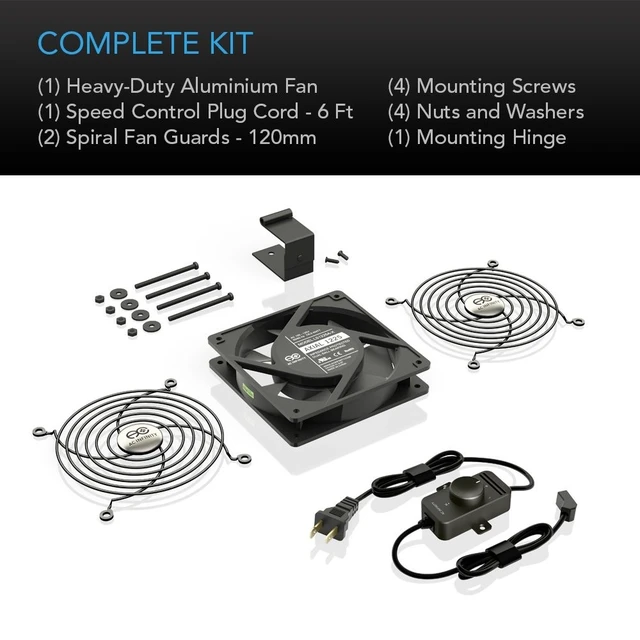Alt view image 5 of 5 - AC Infinity AXIAL S1225, 120mm Muffin Fan with Speed Controller