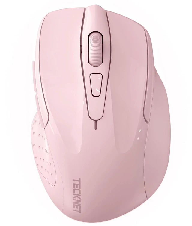 Main image of TECKNET Wireless Mouse, BT 5.0/2.4G, Silent 4800 DPI 6 Buttons, Pink