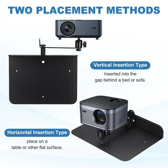Alt view image 5 of 5 - MECCANIXITY Plug-in Bed Sofa Projector Stand Black No-Drill 11.81-19.69"(L)