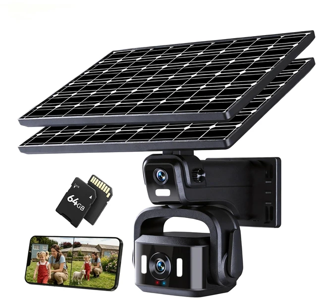 Main image of HCWLY LINK 4G/5G LTE Cellular Security Camera, 4K Solar Powered Cameras for Home Security, 360 PTZ Outdoor Waterproof Camera with 10X Zoom, Includes 1-Day Free Trial Data SIM & 64GB SD Card (4+4MP)