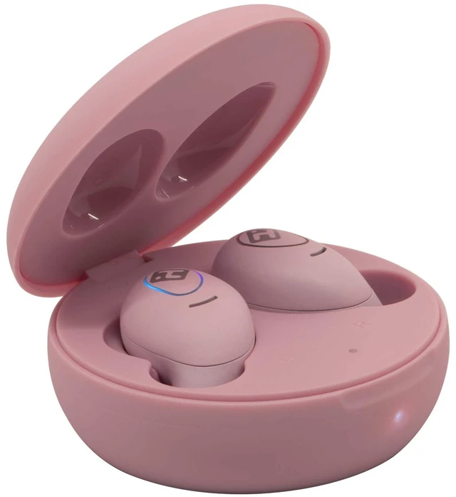 Main image of iHome Wireless Earbuds with Charging Case, Water Resistant Bluetooth Earphones with Microphone and Touch Control, Pink