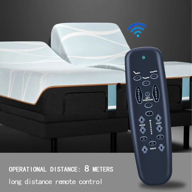 Alt view image 2 of 5 - RYQIF Replacement Adjustable Bed Remote Control for Leggett & Platt E95/Tempurpedic Lifestyles S-Cape E95 Leggett and Platt Basis C3 Adjustable Bed