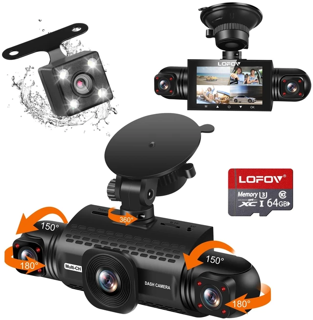 Main image of LOFOV 4 Channel Dash Cam 360 View 5G WiFi & APP Control