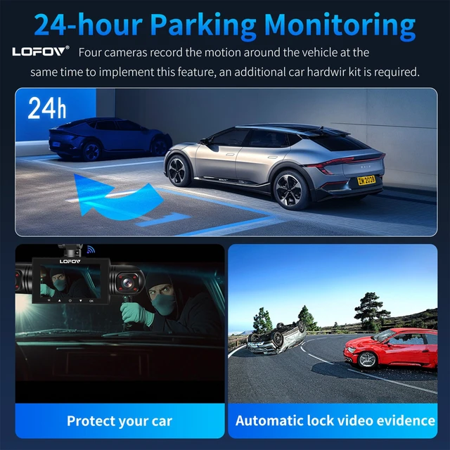 Alt view image 5 of 5 - LOFOV 4 Channel Dash Cam 360 View 5G WiFi & APP Control