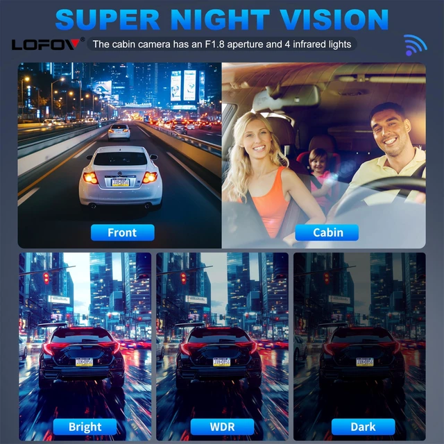 Alt view image 4 of 5 - LOFOV 4 Channel Dash Cam 360 View 5G WiFi & APP Control