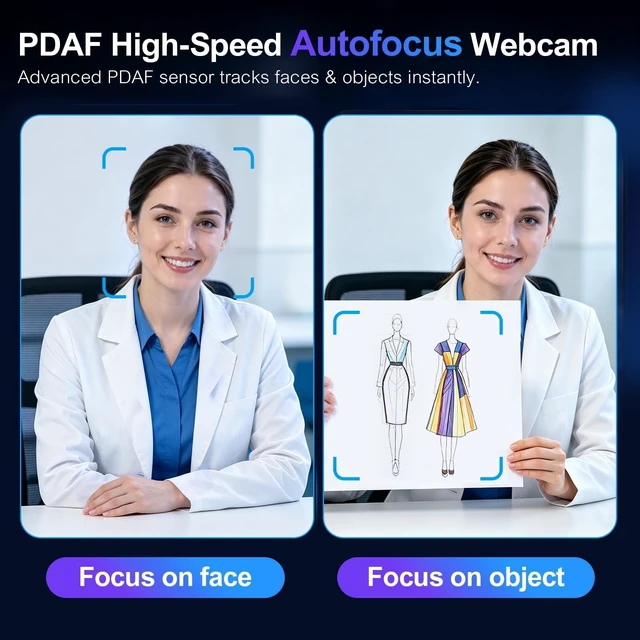 Alt view image 4 of 5 - 4K Webcam for PC, Streaming Computer Camera with Noise-Canceling Mic