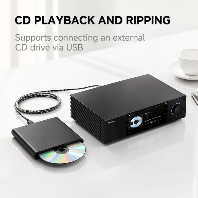 Alt view image 5 of 5 - Kaiboer DMP-K7 Plus Hi-Fi Streamer,MusicService&Streaming,DAC,Preamp,All-in-One,8G DDR4+64G eMMC,4X ESS9039Q2M DAC,Dual Femtosecond Clock,WIFI6,768kHz/32Bit DSD512,App Control,AirPlay,NAS Home Audio