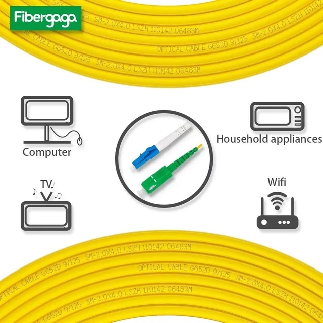 Alt view image 3 of 5 - Fibergaga-OS2 LCU to SCA Fiber Optic Cable,Singlemode 1m(3ft), 5 Pack