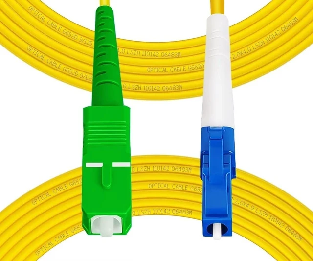 Main image of Fibergaga-OS2 LCU to SCA Fiber Optic Cable,Singlemode 1m(3ft), 5 Pack