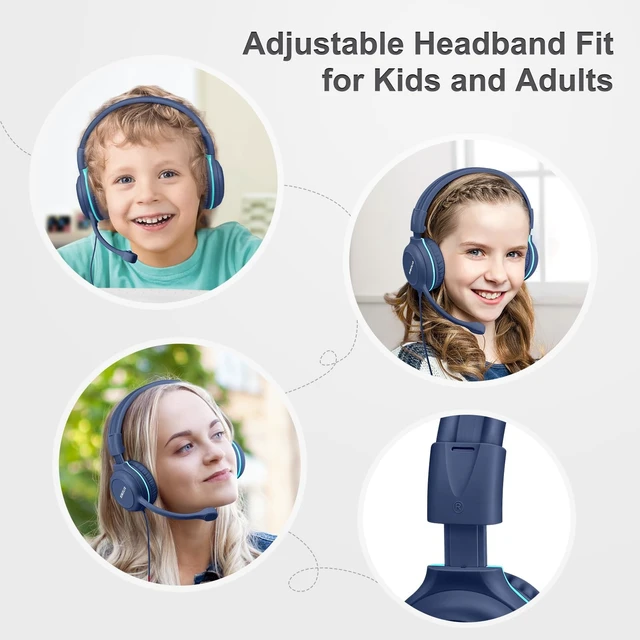 Alt view image 5 of 5 - SIMOLIO-USB-C-Wired-Headphone for-School with Boom-Microphone & Mute Button