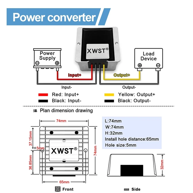 Alt view image 4 of 5 - DC DC 12V to 15V 10A Step-up Module,Boost Converter 9V-13V to 15V Voltage Regulator,Waterproof Power Adapt 150W 15V Volt Transformer Module(12V to 15V 10A)