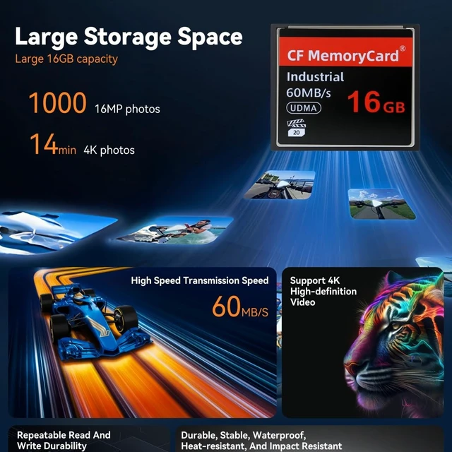 Alt view image 5 of 5 - Original High Speed 60MB/S 16GB CF Card - Reliable CF Memory Card for Digital Devices