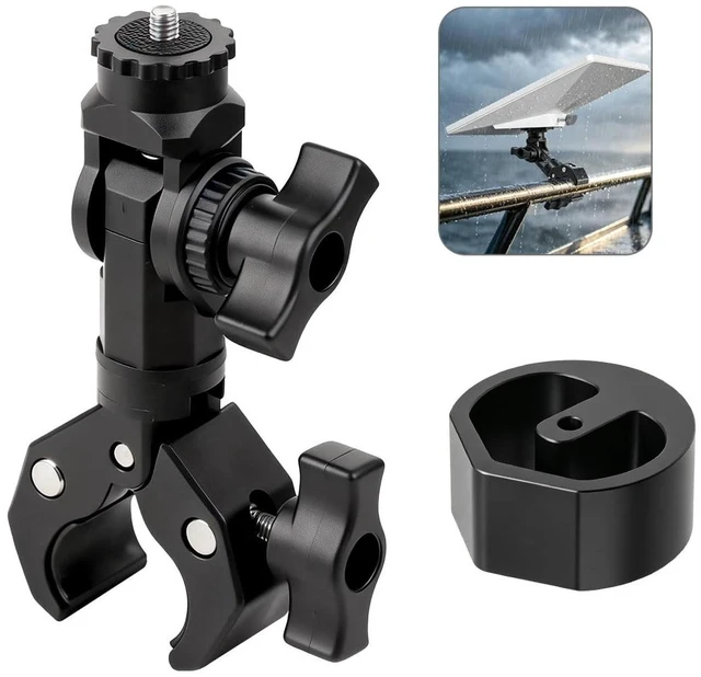 Main image of Lupholue Starlink Mini Pole Mount, Adjustable Clamp Mount with Pipe Adapter for RV, Van, Camper, Yacht and Boat, Outdoor Installation Accessory
