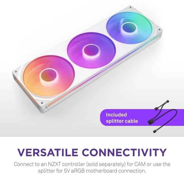 Alt view image 3 of 5 - NZXT F360 RGB Core - 360mm Single-Frame RGB Fan Unit - White