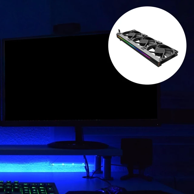 Alt view image 5 of 5 - Cabilock 5V 3-Pin ARGB GPU Cooler, PCI Slot Graphics Card Fan