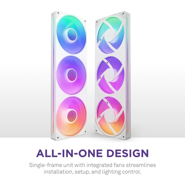 Alt view image 2 of 5 - NZXT F360 RGB Core - 360mm Single-Frame RGB Fan Unit - White