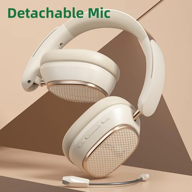 Alt view image 2 of 5 - AYI Premium Active Noise Cancellation Bluetooth Headset Over Ear Headphones with Detachable Microphone HiFi Stereo Sound Rechargeable Game Headphone Compatible with Smartphone/TV/pad/Laptop-Khaki