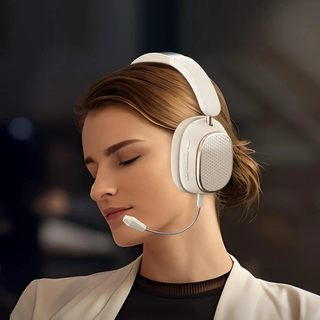Alt view image 5 of 5 - AYI Premium Active Noise Cancellation Bluetooth Headset Over Ear Headphones with Detachable Microphone HiFi Stereo Sound Rechargeable Game Headphone Compatible with Smartphone/TV/pad/Laptop-Khaki