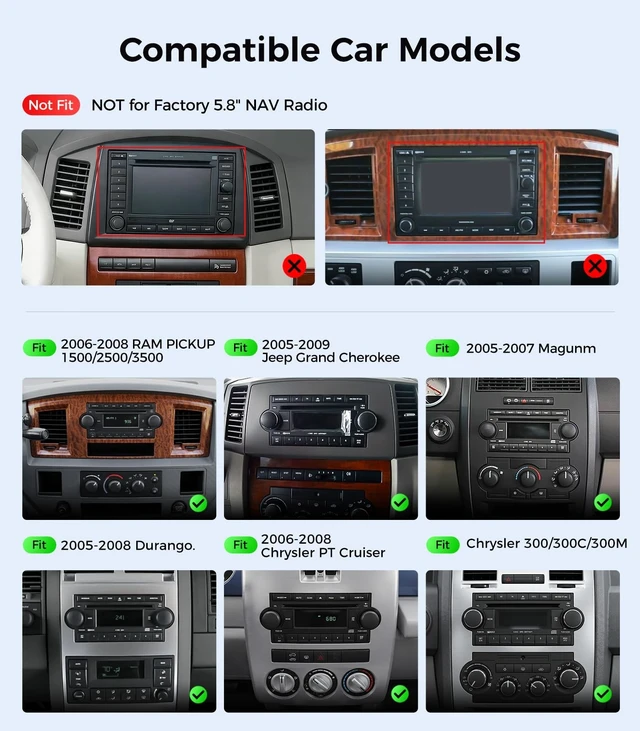 Alt view image 2 of 5 - 11.5'' Car Radio for Dodge Ram Pickup 1500 2500 3500 Stereo 2006-2008